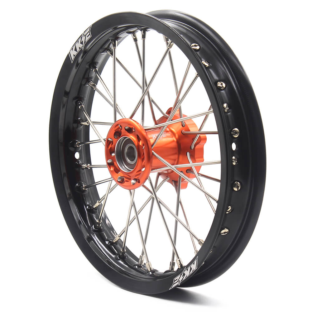 KKE 1.6*12/1.6*10 SPOKED KID'S SMALL WHEELS RIMS SET FIT KTM50 SX 2014-2016 MINI BIKE ORANGE - KKE Racing