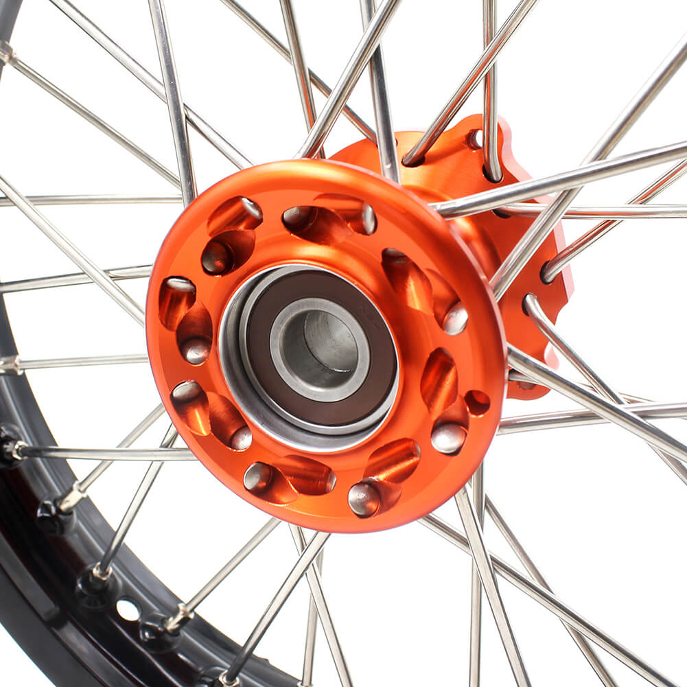 KKE 1.6*12/1.6*10 SPOKED KID'S SMALL WHEELS RIMS SET FIT KTM50 SX 2014-2016 MINI BIKE ORANGE - KKE Racing