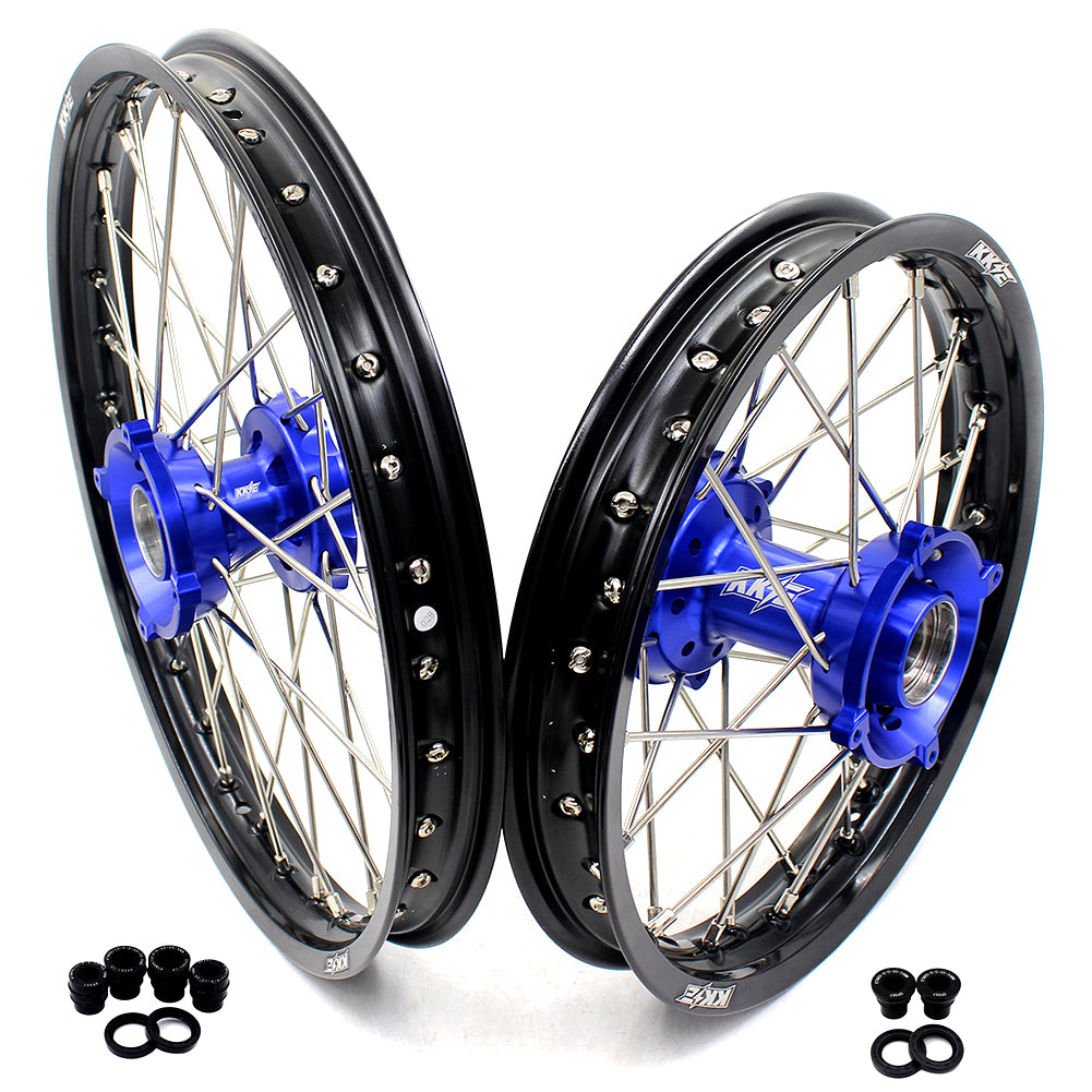 KKE 17"*1.4/14"*1.6 Spoked Kid's Big Wheels Rims Fit KTM SX 85 2003-2020 Husqvarna TC 85 2014-2020 Blue Hub