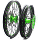 KKE 21/19 MX Spoked Wheels Rims For KAWASAKI KX125 KX250 2003 2004 2005 Black Spokes