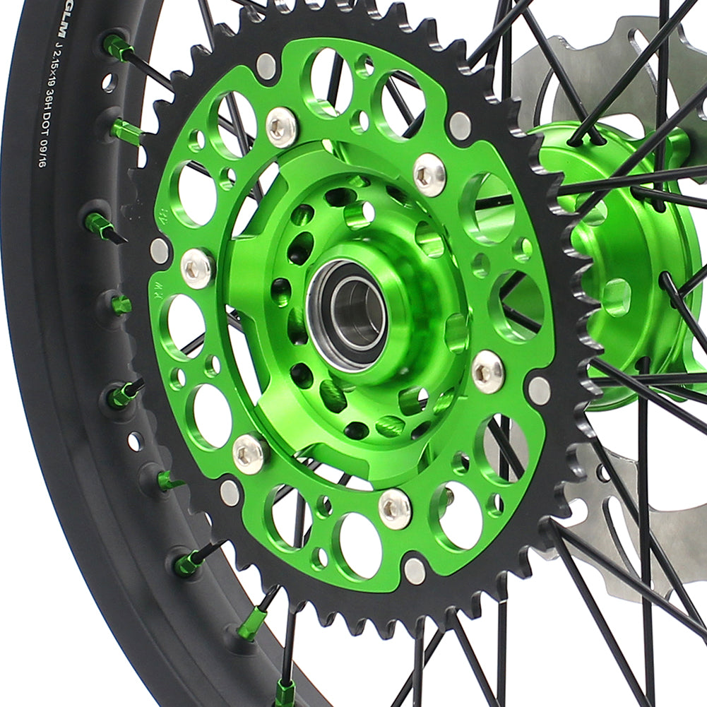 KKE 21/19 MX Spoked Wheels Rims For KAWASAKI KX125 KX250 2003 2004 200 ...