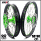 KKE 21 & 19 Wheels for Kawasaki KX125 KX250 2003-2005 Green Nipple Discs