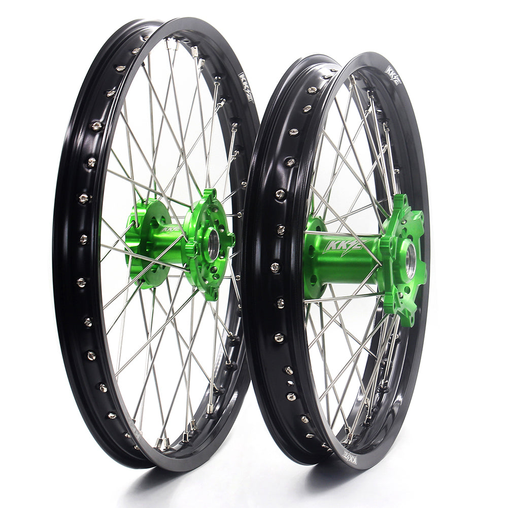 KKE 21" 18" Motorcycle Aluminum Spoke Wheels For KAWASAKI KX250F KX450F 2006-2014