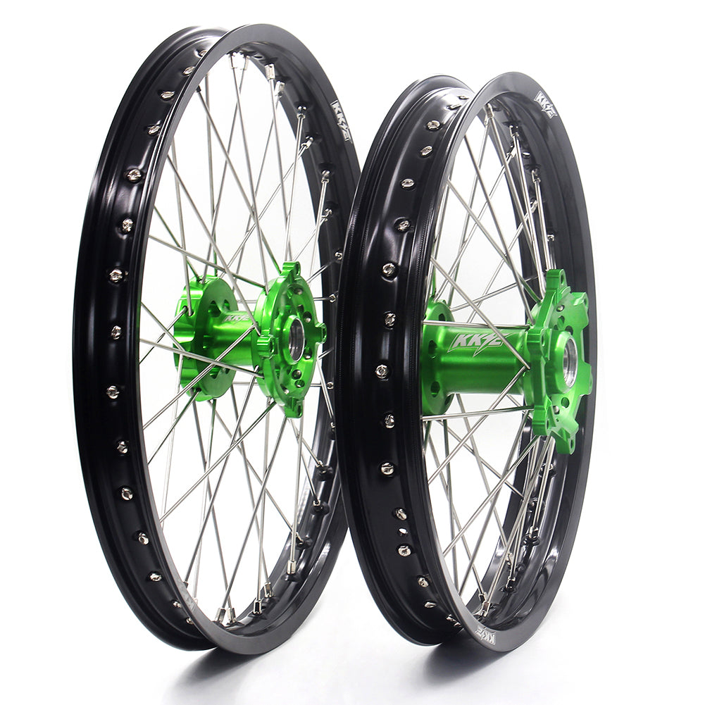KKE 21/18 Enduro Wheels For KAWASAKI KX250F KX450F 2019 2020 2021 Green&Black