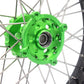 KKE 3.5/4.25 17IN. SUPERMOTO WHEELS RIMS SET FOR KAWASAKI KX250F KX450F 2006-2018 GREEN HUB BLACK RIMS - KKE Racing