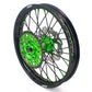 KKE 21/19 MX Rims Set for KAWASAKI KX125 KX250 KX250F KX450F Green Spoke