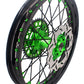 KKE 21/19 MX Rims Set for KAWASAKI KX125 KX250 KX250F KX450F Green Spoke