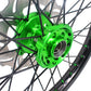 KKE 21/19 MX Rims Set for KAWASAKI KX125 KX250 KX250F KX450F Green Spoke