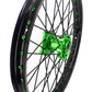 KKE 21/19 MX Rims Set for KAWASAKI KX125 KX250 KX250F KX450F Green Spoke