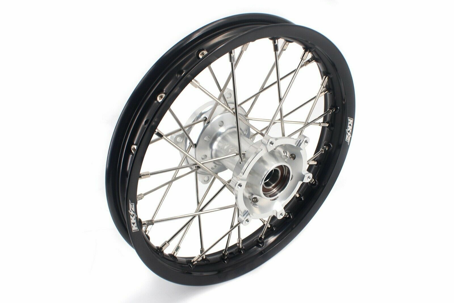 KKE 17"*1.4/14"*1.6 Kids Small Spoked Wheels GLM Rims For KTM SX85 2021-2023 Silver Hub