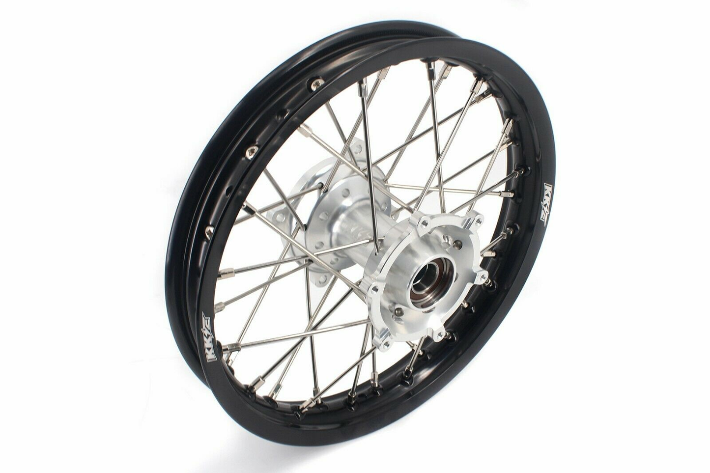 KKE 17"*1.4/14"*1.6 Kids Small Spoked Wheels GLM Rims For KTM SX85 2021-2024 Silver Hub