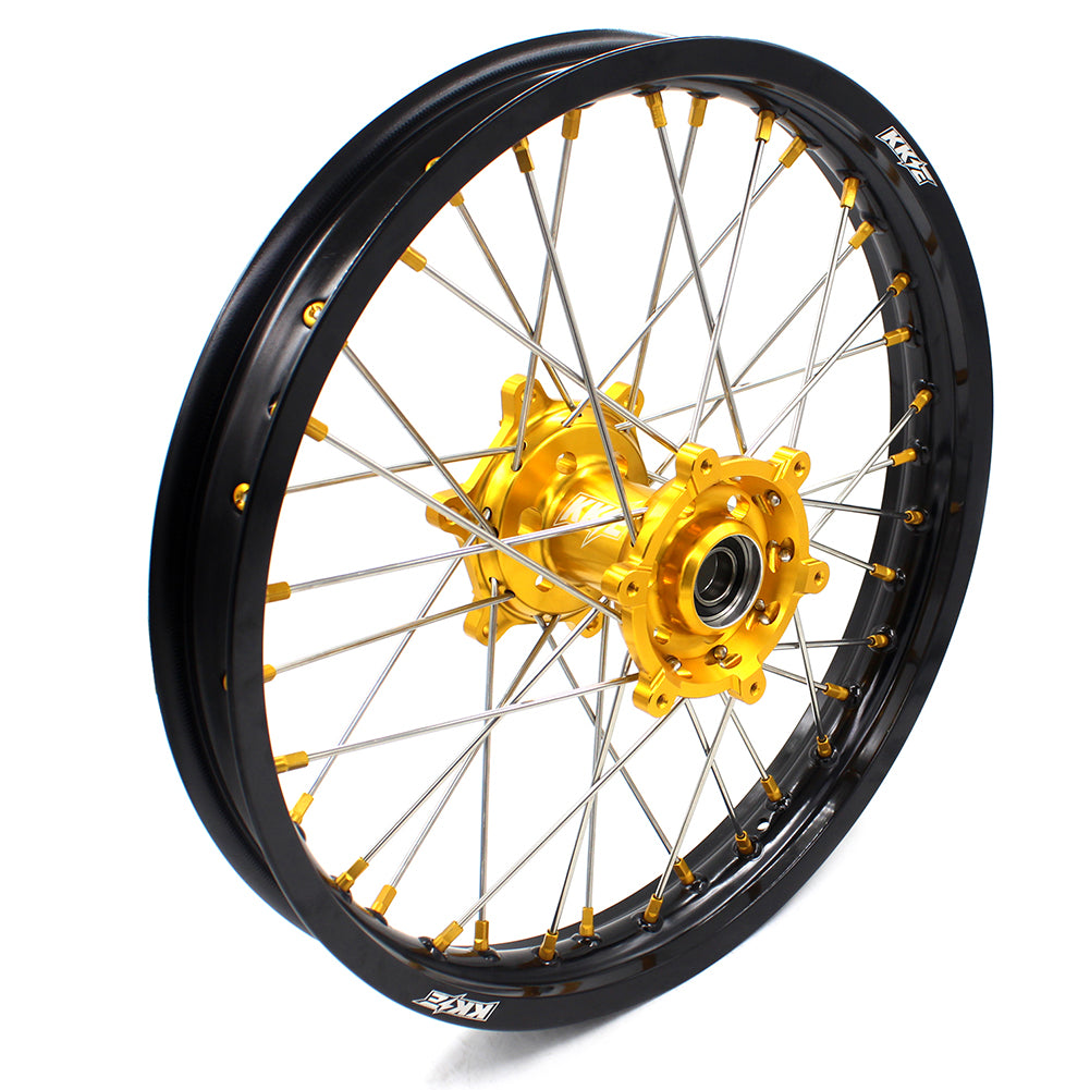 KKE 21 & 19 MX Dirt Bike Rims For SUZUKI RM125 2001-2007 RM250 2008 Gold Nipple