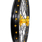 KKE 21/18 CNC ENDURO WHEELS RIMS SET FOR SUZUKI RM125 1996-2007 RM250 1996-2008 GOLD NIPPLE BLACK SPOKE - KKE Racing