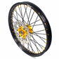 KKE 21/18 CNC ENDURO WHEELS RIMS SET FOR SUZUKI RM125 1996-2007 RM250 1996-2008 GOLD NIPPLE BLACK SPOKE - KKE Racing