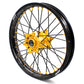 KKE 21/18 CNC ENDURO WHEELS RIMS SET FOR SUZUKI RM125 1996-2007 RM250 1996-2008 GOLD NIPPLE BLACK SPOKE - KKE Racing