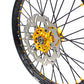 KKE 21/18 CNC ENDURO WHEELS RIMS SET FOR SUZUKI RM125 1996-2007 RM250 1996-2008 GOLD NIPPLE BLACK SPOKE - KKE Racing