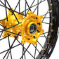 KKE 21/18 CNC ENDURO WHEELS RIMS SET FOR SUZUKI RM125 1996-2007 RM250 1996-2008 GOLD NIPPLE BLACK SPOKE - KKE Racing