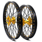 KKE 21/18 CNC ENDURO WHEELS RIMS SET FOR SUZUKI RM125 1996-2007 RM250 1996-2008 GOLD NIPPLE BLACK SPOKE - KKE Racing