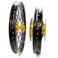 KKE 21/18 CNC ENDURO WHEELS RIMS SET FOR SUZUKI RM125 1996-2007 RM250 1996-2008 GOLD NIPPLE BLACK SPOKE - KKE Racing
