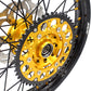 KKE 21/18 CNC ENDURO WHEELS RIMS SET FOR SUZUKI RM125 1996-2007 RM250 1996-2008 GOLD NIPPLE BLACK SPOKE - KKE Racing
