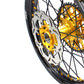 KKE 21/18 CNC ENDURO WHEELS RIMS SET FOR SUZUKI RM125 1996-2007 RM250 1996-2008 GOLD NIPPLE BLACK SPOKE - KKE Racing