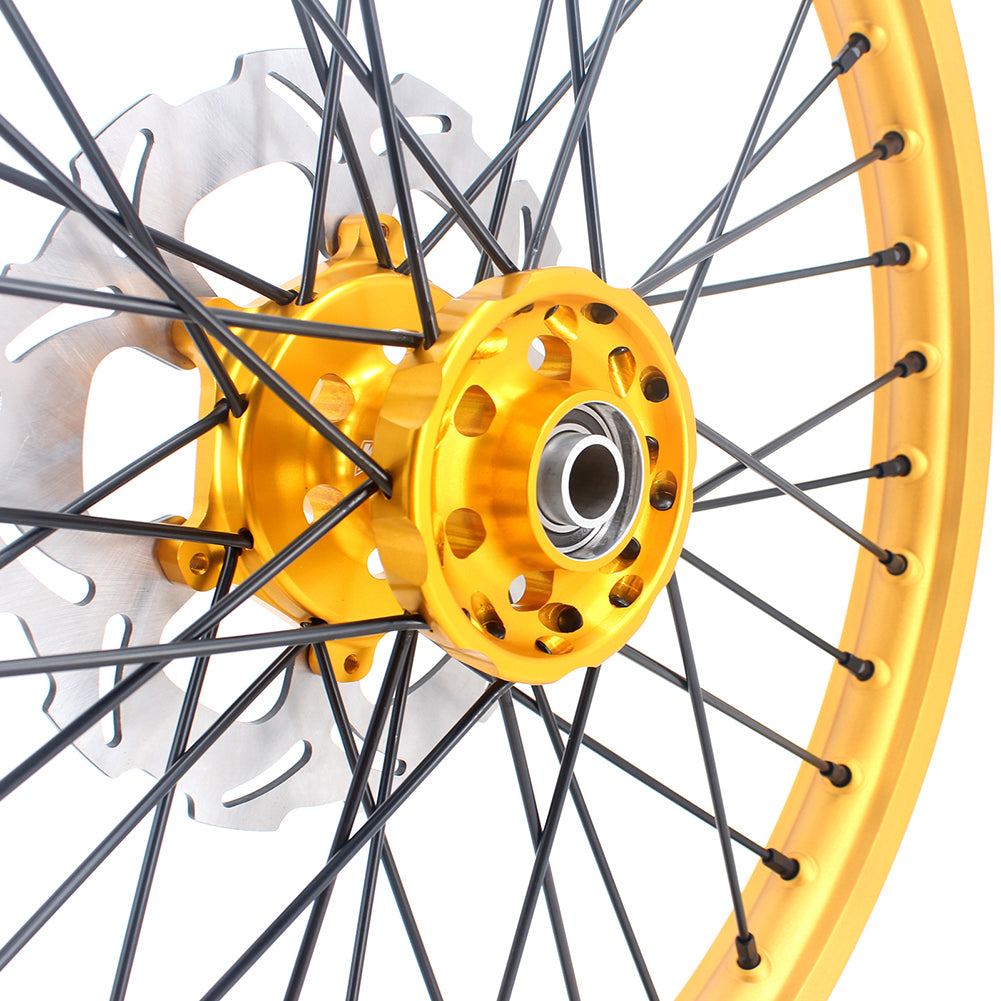 KKE 21 & 19 MX Gold Wheels for Suzuki RM125 RM250 1996-2000 Black Spoke