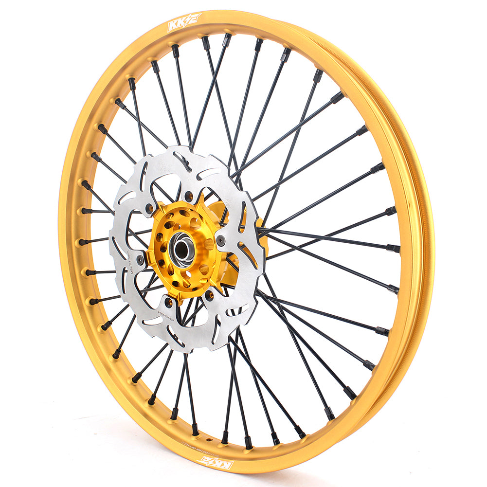 KKE 21 & 19 MX Gold Wheels for Suzuki RM125 RM250 1996-2000 Black Spoke