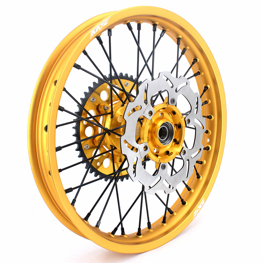 KKE 21 & 19 MX Gold Wheels for Suzuki RM125 RM250 1996-2000 Black Spoke
