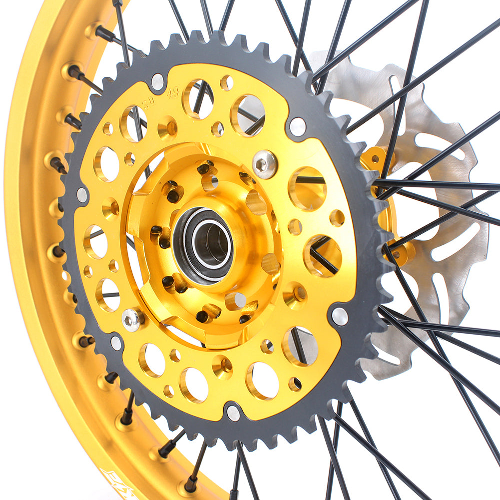 KKE 21 & 19 MX Gold Wheels for Suzuki RM125 RM250 1996-2000 Black Spoke