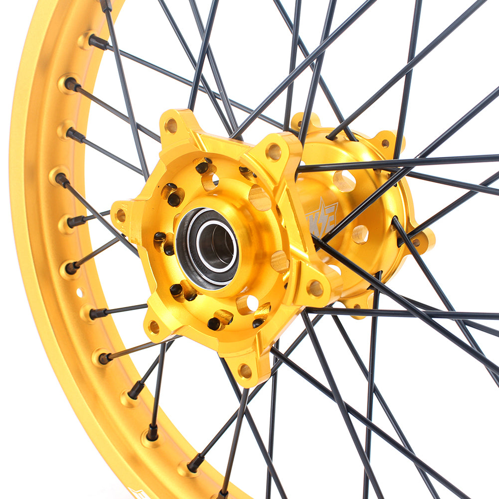 KKE 21 & 19 MX Gold Wheels for Suzuki RM125 RM250 1996-2000 Black Spoke