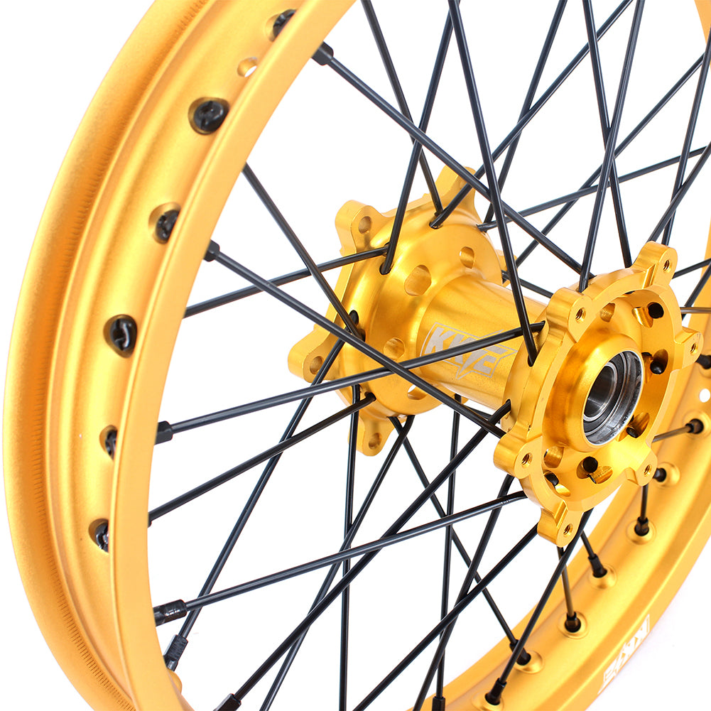 KKE 21 & 19 MX Gold Wheels for Suzuki RM125 RM250 1996-2000 Black Spoke