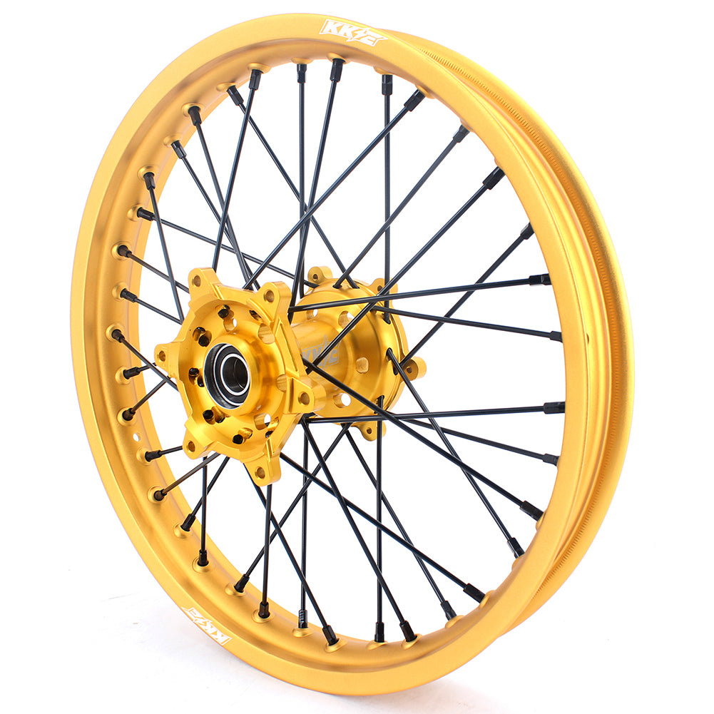 KKE 21 & 19 MX Gold Wheels for Suzuki RM125 RM250 1996-2000 Black Spoke
