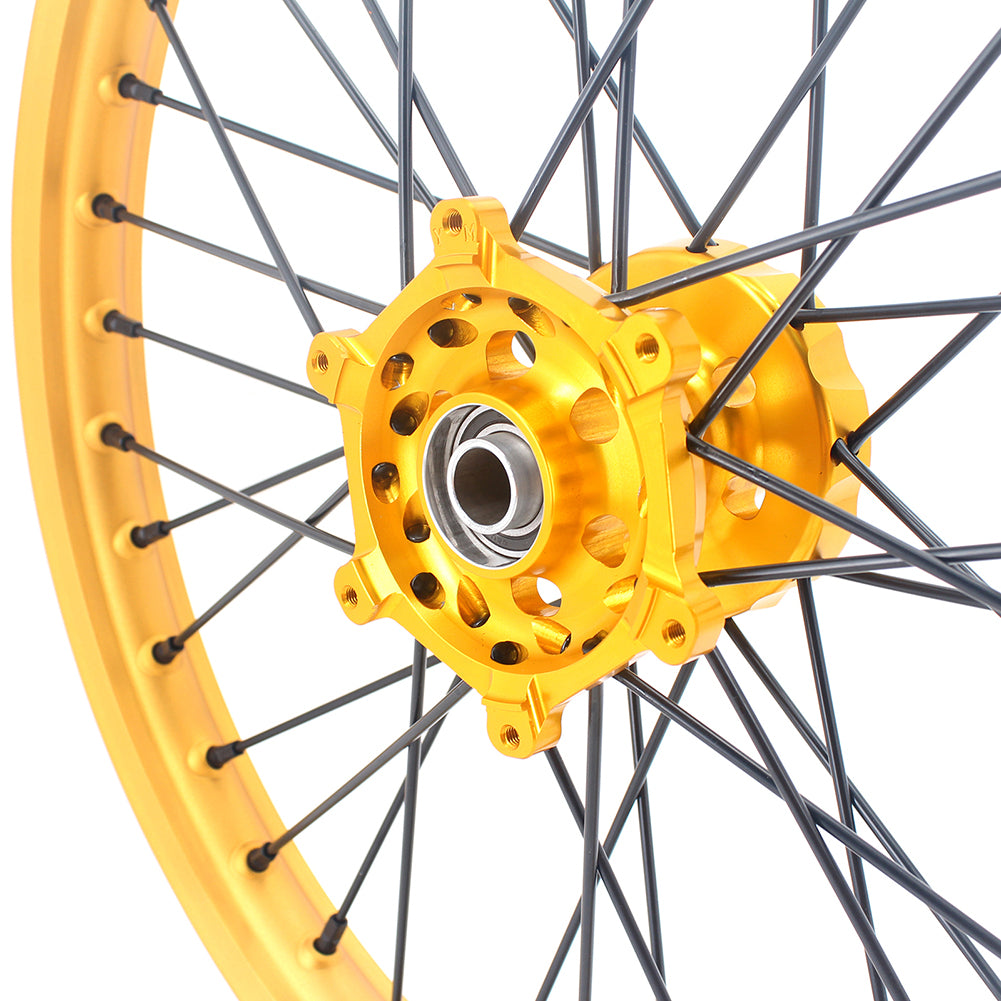 KKE 21 & 19 MX Gold Wheels for Suzuki RM125 RM250 1996-2000 Black Spoke