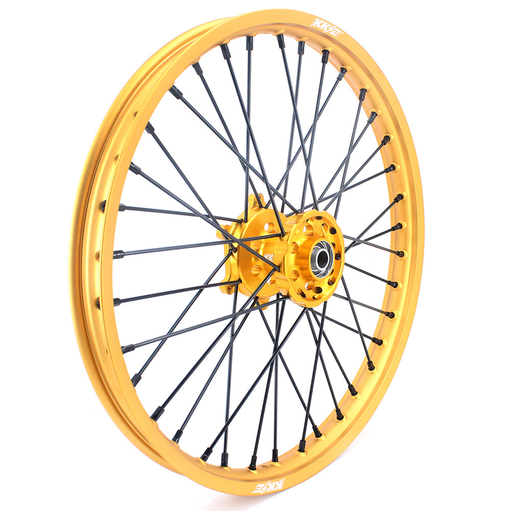 KKE 21 & 19 MX Gold Wheels for Suzuki RM125 RM250 1996-2000 Black Spoke