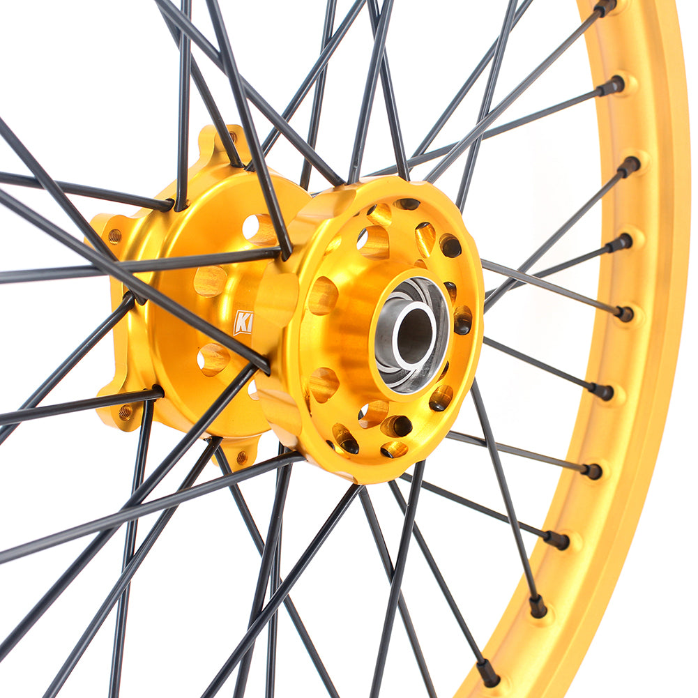 KKE 21 & 19 MX Gold Wheels for Suzuki RM125 RM250 1996-2000 Black Spoke