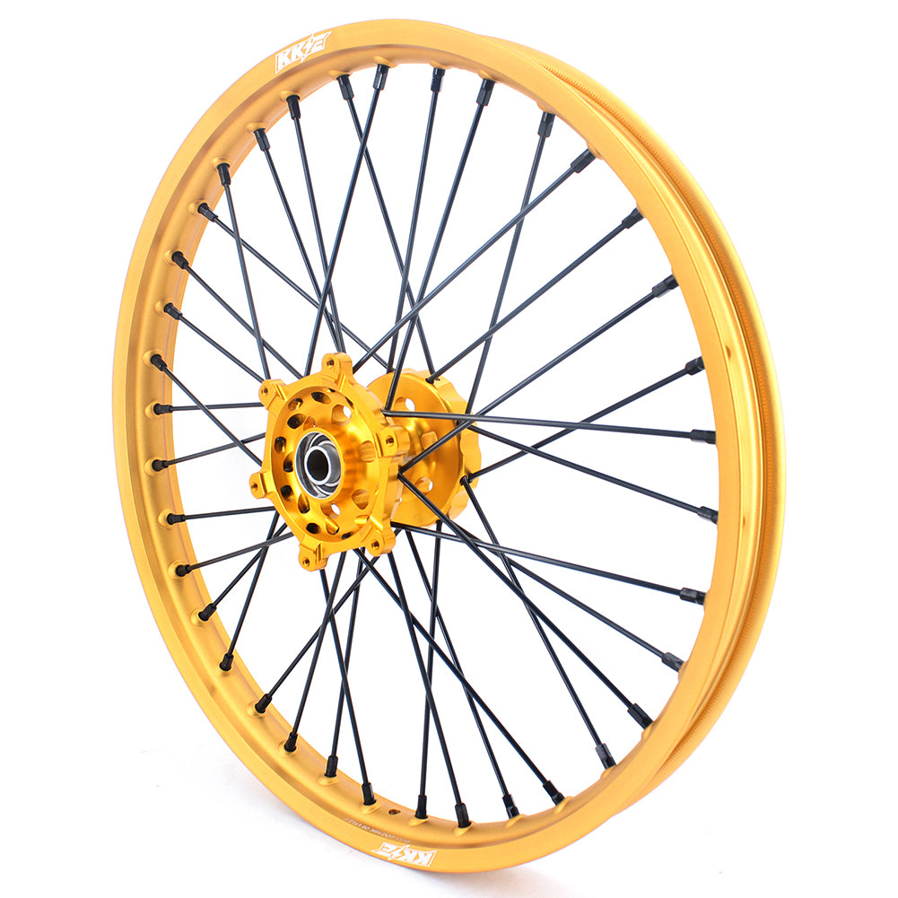 KKE 21 & 19 MX Gold Wheels for Suzuki RM125 RM250 1996-2000 Black Spoke