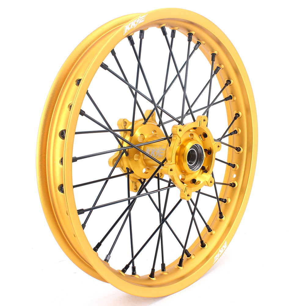 KKE 21 & 19 MX Gold Wheels for Suzuki RM125 RM250 1996-2000 Black Spoke