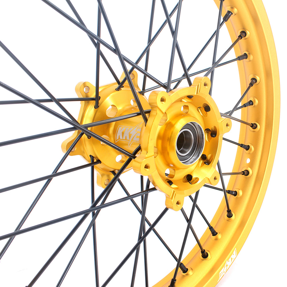 KKE 21 & 19 MX Gold Wheels for Suzuki RM125 RM250 1996-2000 Black Spoke