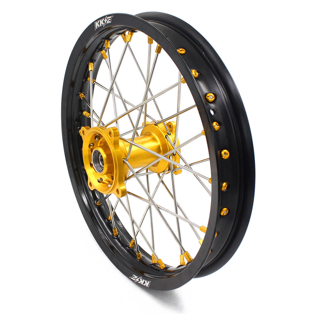KKE 19/16 RM80 RM85 1993-2017 KID WHEELS RIMS SET FOR SUZUKI GOLD ALLOY NIPPLE - KKE Racing
