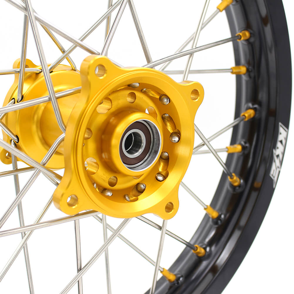 KKE 19/16 RM80 RM85 1993-2017 KID WHEELS RIMS SET FOR SUZUKI GOLD ALLOY NIPPLE - KKE Racing