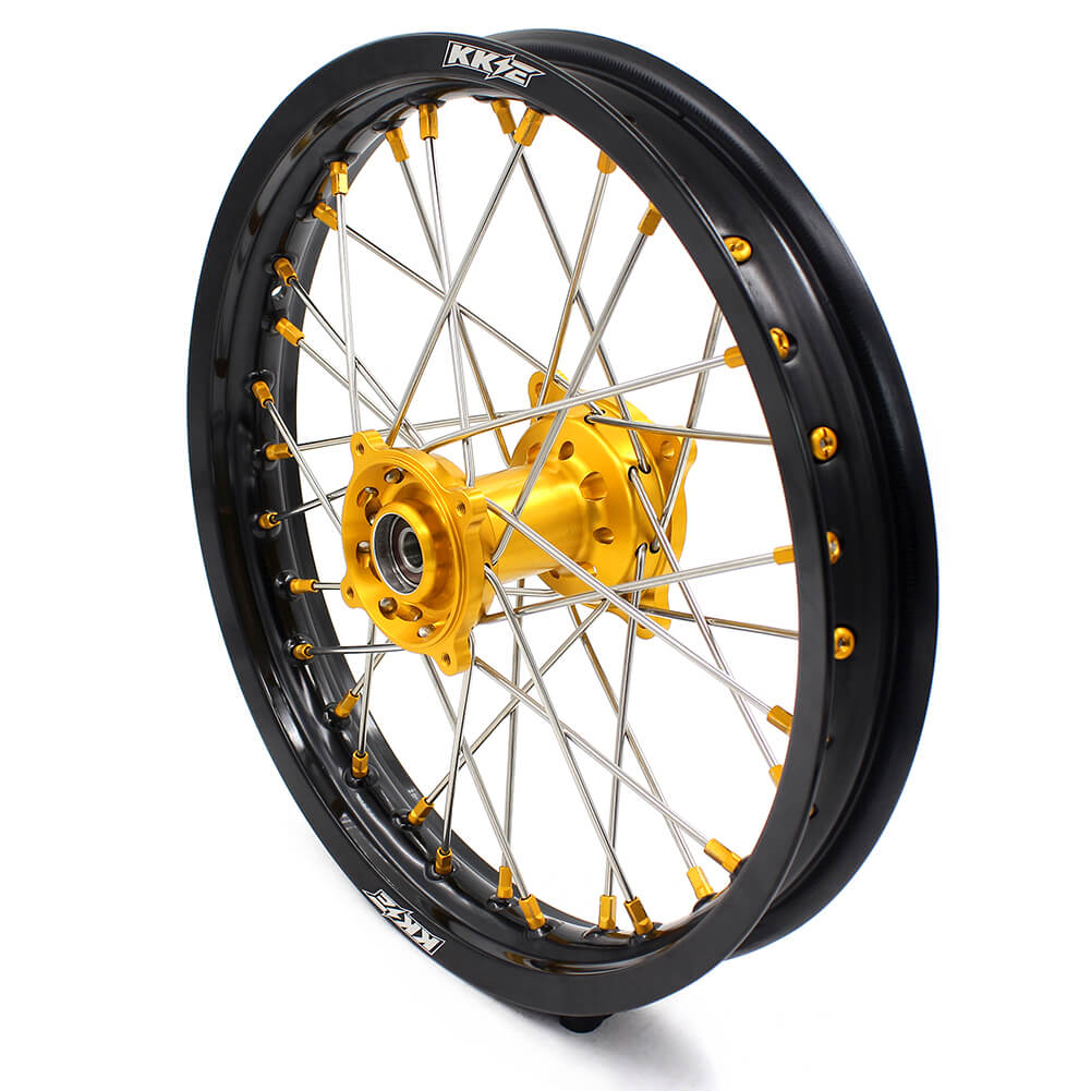 KKE 19/16 RM80 RM85 1993-2017 KID WHEELS RIMS SET FOR SUZUKI GOLD ALLOY NIPPLE - KKE Racing