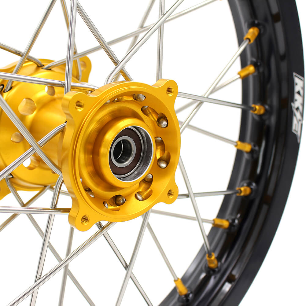 KKE 19/16 RM80 RM85 1993-2017 KID WHEELS RIMS SET FOR SUZUKI GOLD ALLOY NIPPLE - KKE Racing