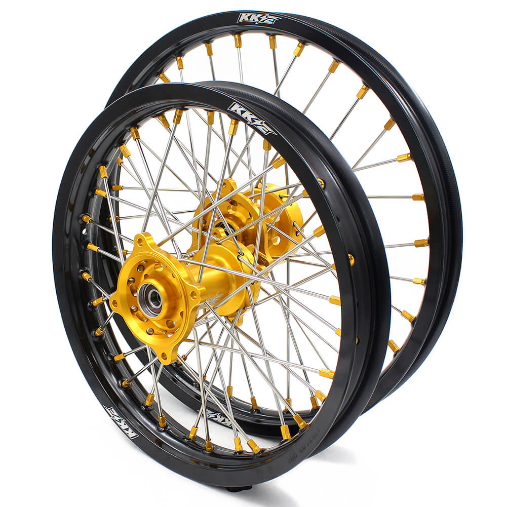 KKE 19/16 RM80 RM85 1993-2017 KID WHEELS RIMS SET FOR SUZUKI GOLD ALLOY NIPPLE - KKE Racing