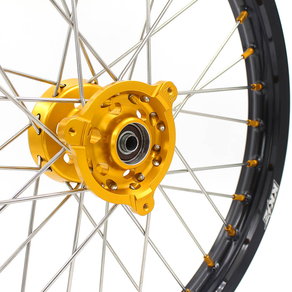 KKE 19/16 RM80 RM85 1993-2017 KID WHEELS RIMS SET FOR SUZUKI GOLD ALLOY NIPPLE - KKE Racing