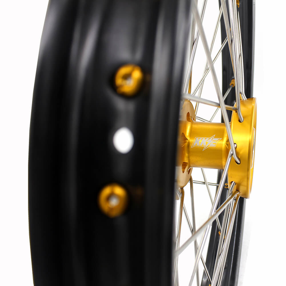 KKE 19/16 RM80 RM85 1993-2017 KID WHEELS RIMS SET FOR SUZUKI GOLD ALLOY NIPPLE - KKE Racing