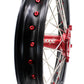 KKE 21/19 SPOKED MX WHEELS RIMS SET FOR SUZUKI RMZ250 07-19 RMZ450 05-19 RED ALLOY NIPPLE SILVER SPOKE - KKE Racing