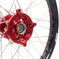 KKE 21/19 SPOKED MX WHEELS RIMS SET FOR SUZUKI RMZ250 07-19 RMZ450 05-19 RED ALLOY NIPPLE SILVER SPOKE - KKE Racing
