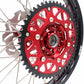 KKE 21/19 SPOKED MX WHEELS RIMS SET FOR SUZUKI RMZ250 07-19 RMZ450 05-19 RED ALLOY NIPPLE SILVER SPOKE - KKE Racing