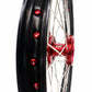 KKE 21/19 SPOKED MX WHEELS RIMS SET FOR SUZUKI RMZ250 07-19 RMZ450 05-19 RED ALLOY NIPPLE SILVER SPOKE - KKE Racing