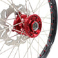 KKE 21/19 SPOKED MX WHEELS RIMS SET FOR SUZUKI RMZ250 07-19 RMZ450 05-19 RED ALLOY NIPPLE SILVER SPOKE - KKE Racing